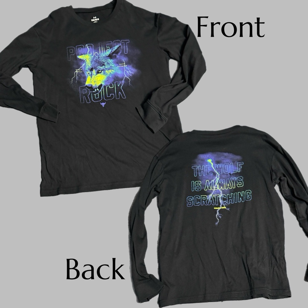 Under Armour Black and Blue Project Rock Long Sleeve Tee